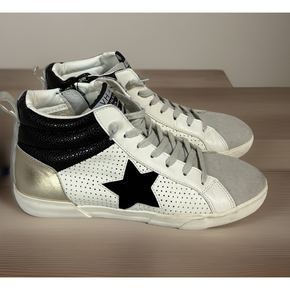 Vintage Havana Lester Women's Fashion Sneakers White Gold Grey Black Star Sz 11
